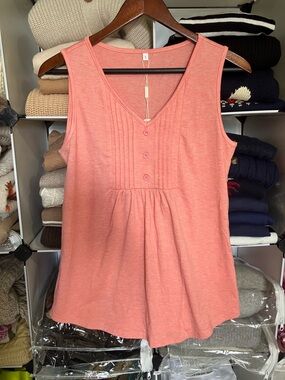 NWT Coral Knit Babydoll Top